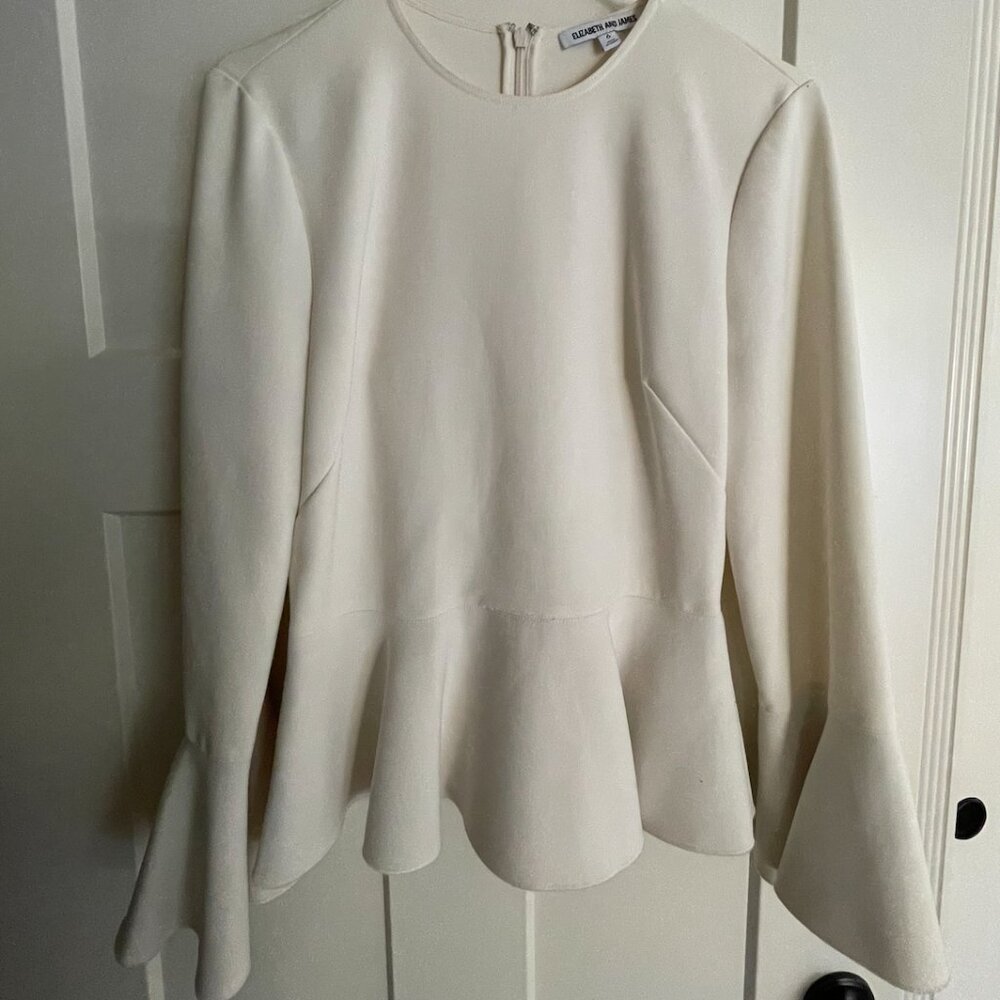 Elizabeth and James White Peplum Top
